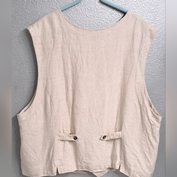 Perry Ellis 100% Linen Button Up Vest    Size 3X - Picture 2 of 5